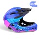 Roller Skating Helmet Children Bicycle Roler Adjustable Riding Safe Helmet Full face helmet blue color_S