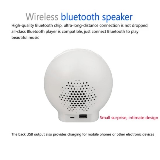 3 in 1 Multifunction Phone Bracket Night Light Wirless Charging Support U Disk Playing Bluetooth Speaker white