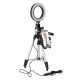 5.7 Inch Dimmable LED Ring Light with Fill Light Mobile Phone Holder Silver