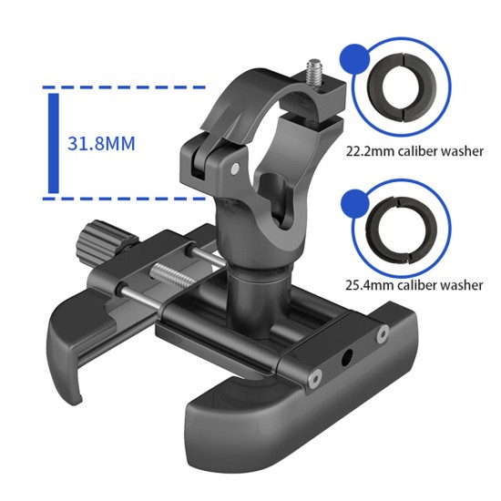 Aluminum Alloy Mobile  Phone  Holder Electric Motorcycle Bicycle Riding Mobile Phone Holder Titanium_Handlebar diameter 22.2mm-31.8mm