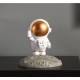 Astronaut Model Mobile Phone  Holder Bracket Night Light Fashion Stable Anti-slip Tablet Desktop Stand Resin Decorative Crafts Thinking (Golden)