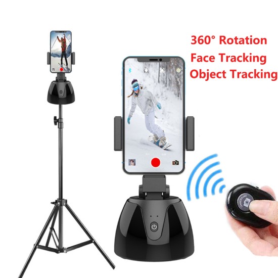 Automatic Smart Selfie Stick 360 Degree Rotation Mobile Phone Holder Black