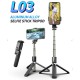 L03 Selfie Stick Bluetooth Selfie Tripod Foldable Handheld Monopod Tripod Shutter Remote Camera black