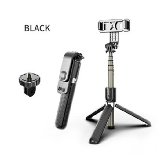 L03 Selfie Stick Bluetooth Selfie Tripod Foldable Handheld Monopod Tripod Shutter Remote Camera black