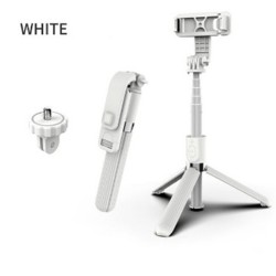 L03 Selfie Stick Bluetooth Selfie Tripod Foldable Handheld Monopod Tripod Shutter Remote Camera white