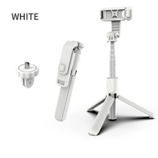 L03 Selfie Stick Bluetooth Selfie Tripod Foldable Handheld Monopod Tripod Shutter Remote Camera white