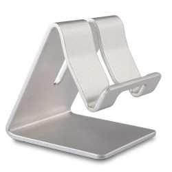 Mobile Phone Holder Stand Aluminium Alloy Metal Tablet Desk Holders Cellphone Stands  Silver grey