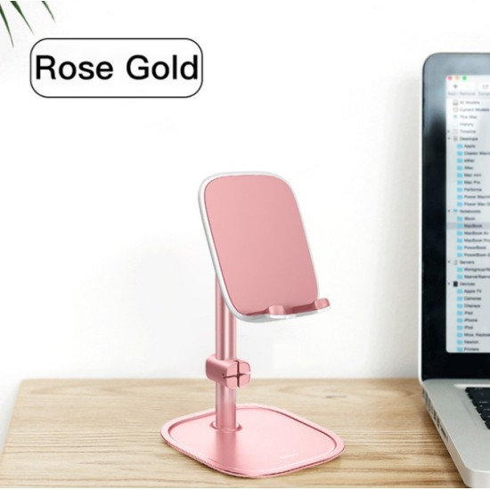 Mobile Phone Stand Holder for iPhone iPad Air Smartphone Metal Desk Desktop Phone Mount Holder for Xiaomi Huawei Tablet Rose gold