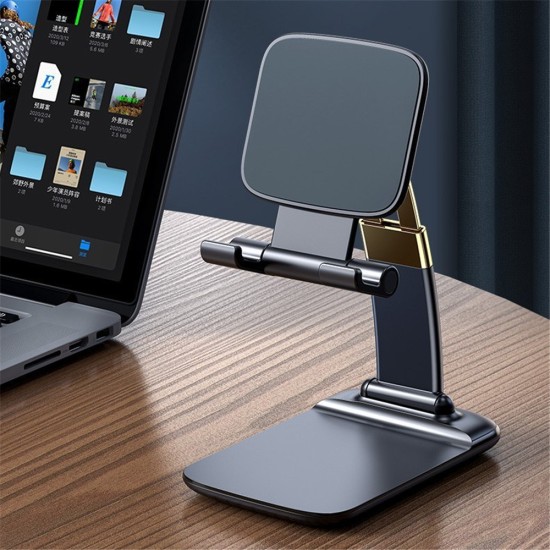 Multifunctional Lazy Phone Holder Aluminum Alloy Desktop Stand Foldable Holder, Lift Tablet Computer Telescopic Desktop Stand black_Plastic models