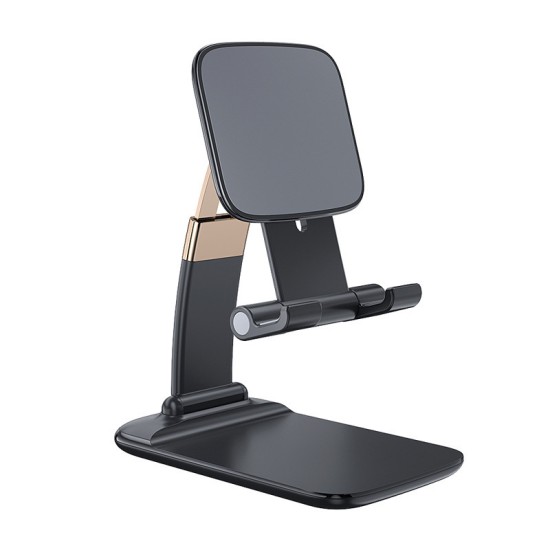 Multifunctional Lazy Phone Holder Aluminum Alloy Desktop Stand Foldable Holder, Lift Tablet Computer Telescopic Desktop Stand black_Plastic models