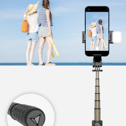 Portable Mini Q10s Selfie  Stick 10 M Wireless Remote Control Design Integrated Multi-function Bluetooth-compatible Tripod Q11Stainless Steel Rod 74CM