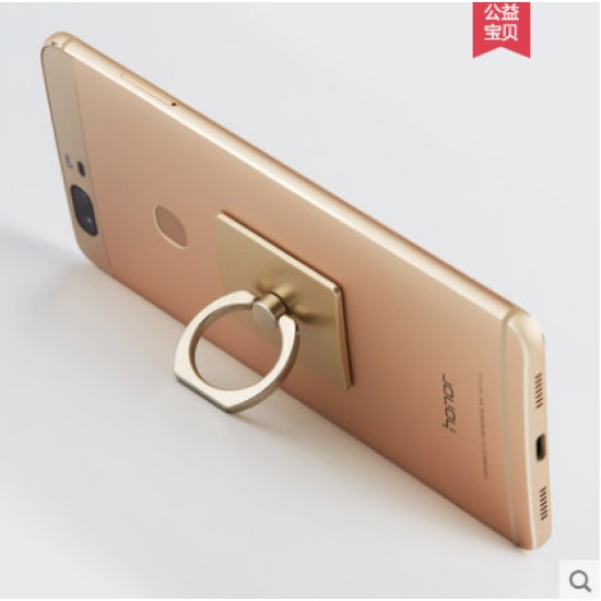 Portable Universal Metal Finger Ring Phone Holder - 360° Rotating Bracket for iPhone Samsung, Gold