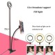 Selfie Flash Ring Light Mobile Phone Holder 24 LED Camera Long Arm USB Clip black