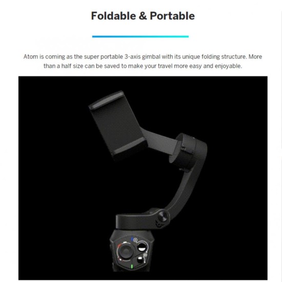 Universal Foldable Pocket-sized Handheld Gimbal Stabilizer for 11 Pro XS MAX Smartphone  Standard suit black