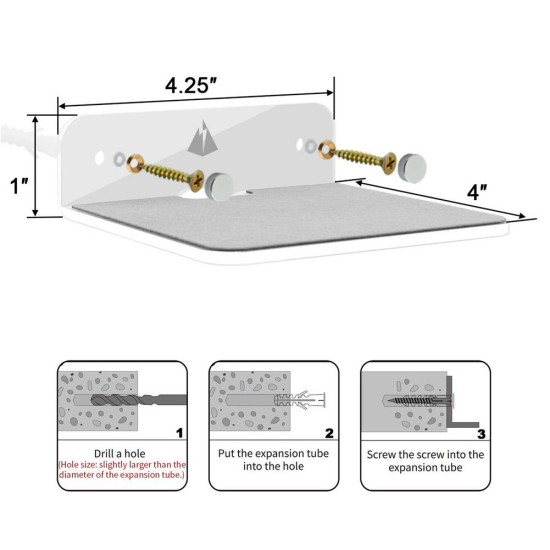 Wall-mounted Speaker Stand Display Shelf for Bluetooth Speaker Charging Rack Webcam Mobile Phone Black