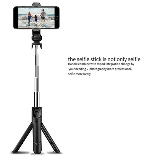 XT09 Tripod Stand Extendable 360° Rotation Self-timer Bluetooth Selfie Stick Monopod Foldable Live XT10 Mobile Phone Bracket XT09 red