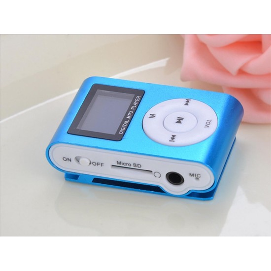 Eastvita Blue Mini MP3 Player Clip USB LCD Screen Support for 32GB Micro SD