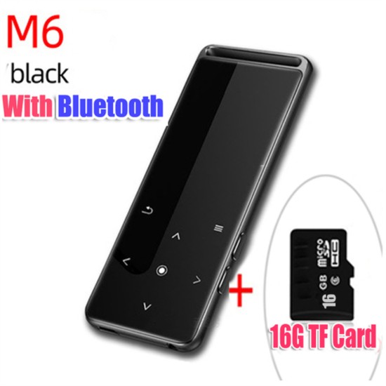 M6 Bluetooth-compatible Lossless Mp3mp4  Player 10 Brightness Setting Mp5mp6 Walkman Fm Radio Ebook Voice Recorder Support Tf Card 16G