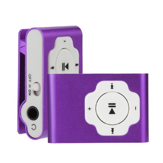 Mini Cube Mp3 Player Support Tf-card / Micro Sd Rechargeable Portable Key Music Player With Meatal Clip silver