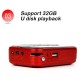 Mini Portable Radio Large Screen Handheld Digital FM USB TF MP3 Rechargeable Player Speaker red