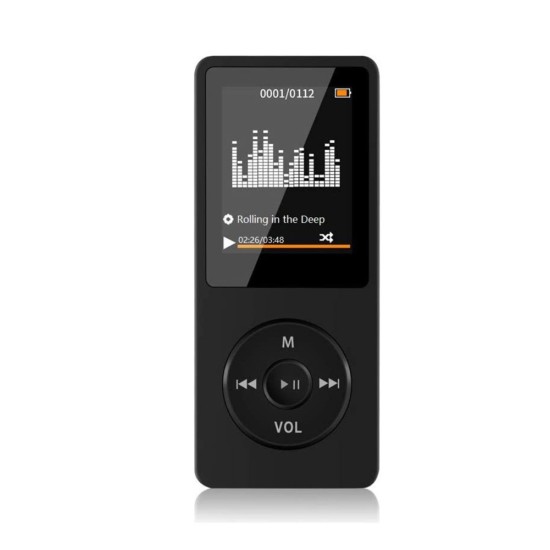 Mp3 Music Player Bluetooth Portable Mp4 Fm Radio External Ultra-thin Black