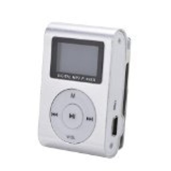 Silver Mini MP3 Player Clip USB FM Radio LCD Screen Support for 32GB Micro SD