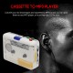 Ton010s Portable Cassette to Mp3 Player Usb Tape Player to Mp3 Converter Transparent White