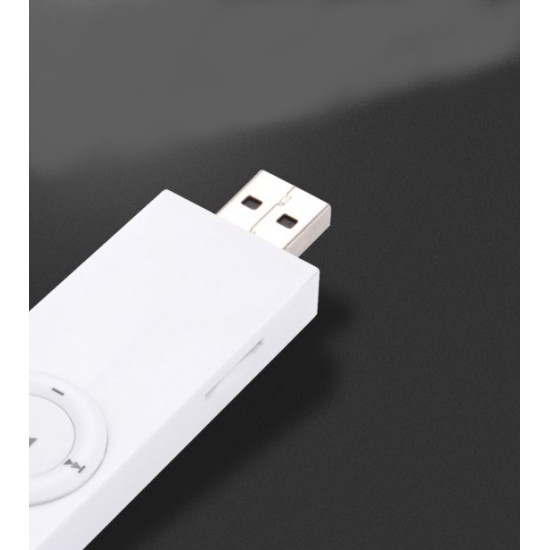 USB Insert Card MP3 Built-in Battery Portable Hang Mini Music Palyer TF Card Extension white