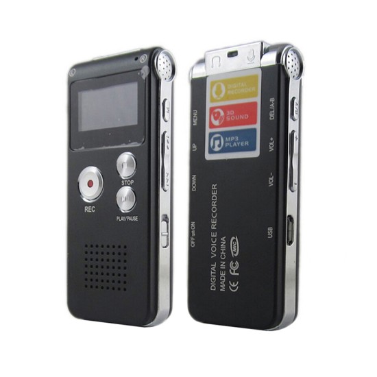 Voice Record Mini 8GB Digital Sound Audio Recorder Dictaphone MP3 Player black