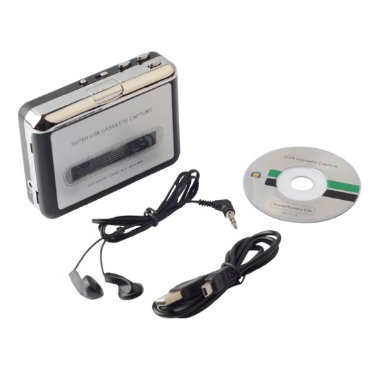 Walkman Cassette Player USB Cassette to MP3 Converter Capture Audio Music Player Tape Cassette Recorder As shown