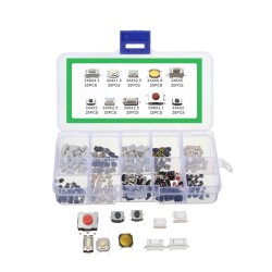 250Pcs Tactile Push Button Switch Car Remote Key Button Microswitch Tool Kit 250 pieces / set