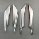 4Pcs Car Front Bumper Canard Lip Splitter Fin Body Spoiler Universal Modified Decoration  Silver