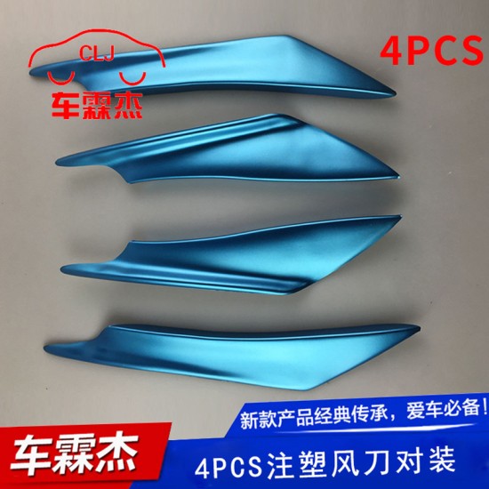 4Pcs Car Front Bumper Canard Lip Splitter Fin Body Spoiler Universal Modified Decoration  red