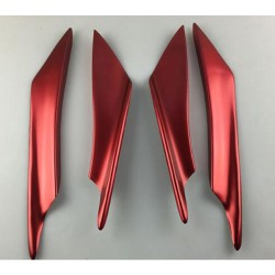 4Pcs Car Front Bumper Canard Lip Splitter Fin Body Spoiler Universal Modified Decoration  red