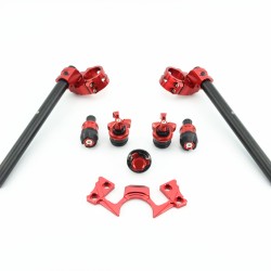 Adjustable Handlebars Clip On Bar Ends Fork Adjusters Yoke Nut Guard Pad Set for Kawasaki Black