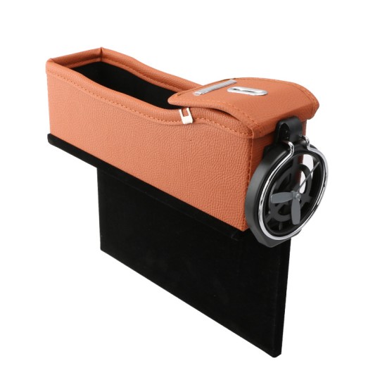 Car Seat Storage Box Cup Drink Holder Organizer Auto Gap Pocket Stowing Tidying for Phone Pad Card Coin  Orange Deputy driving