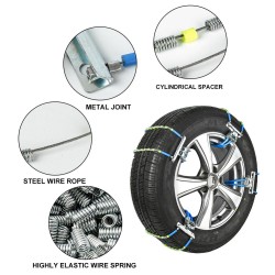 Car Tyre Winter Roadway Safety Tire Snow Adjustable Anti-skid Safety Double Snap Skid Wheel Chains Photo Color