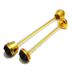 Motorcycle Front & Rear Wheel Fork Axle Sliders Cap Crash Protector for YAMAHA MT-07 FZ-07 Gold