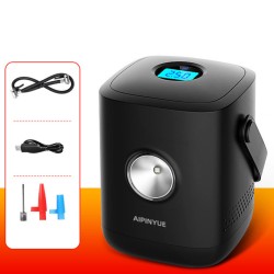 Portable Multifunctional Automobile Air  Pump Wireless Digital Display Mini Handheld Automatic Intelligent Small Air Pump black