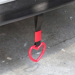 Ring Heart Train Bus Handle Hand Strap Drift Charm Strap Drift Auto Accessories Car Styling Black belt red heart