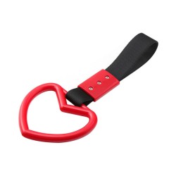 Ring Heart Train Bus Handle Hand Strap Drift Charm Strap Drift Auto Accessories Car Styling Black belt red heart