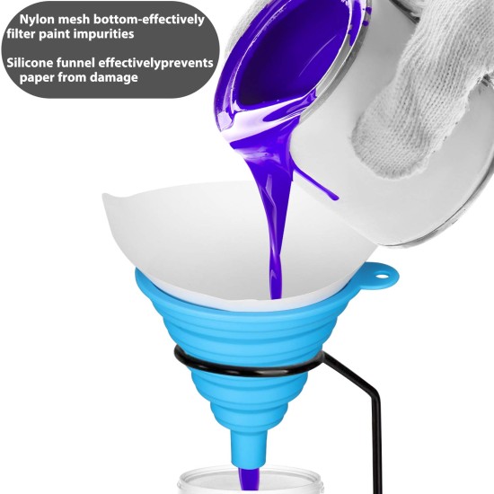 Silicone Funnel Paint Filter with Nylon Filter Element