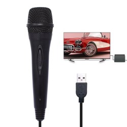 USB Wired 3m/9.8ft Microphone High Performance Karaoke Mic for Nintend Switch PS4 Wii U XBOX360 PC black