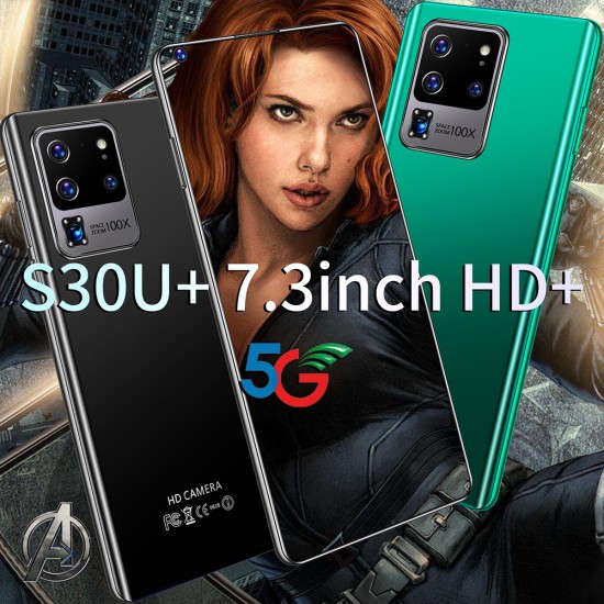 H40 S30U+ 7.3 Inch Large Screen Smartphone 2gb+16gb Facial Recognition Smart Phone Green (EU Plug)