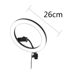 3 in 1 LED Ring Light Photo Photography Dimmable Video for Smartphone with Tripod Selfie Stick & Phone Holder Blue 26CM