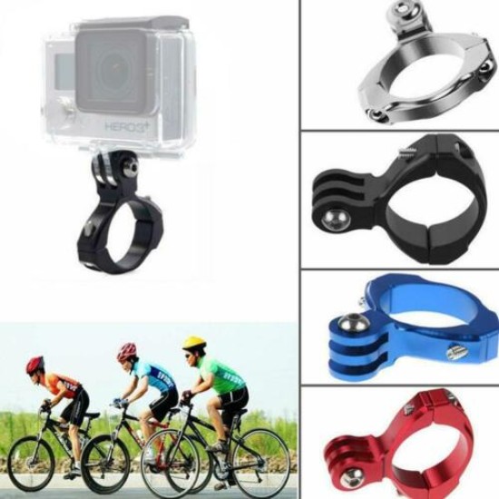 Metal O Shaped Bicycle Handlebar Mount Bracket for Gopro Camera black