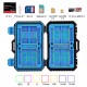 PULUZ Portable Waterproof Drop-proof Card Storage Case for TF CF SD SIM Black blue