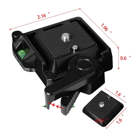 QR-40 Compact Universal Quick Release Adapter Assembly Platform QR Plate Mount Base black