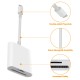 SD Card Reader TF & SD Camera Memory Card Reader Adapter 2 in 1 Dual Slot Card Reader white