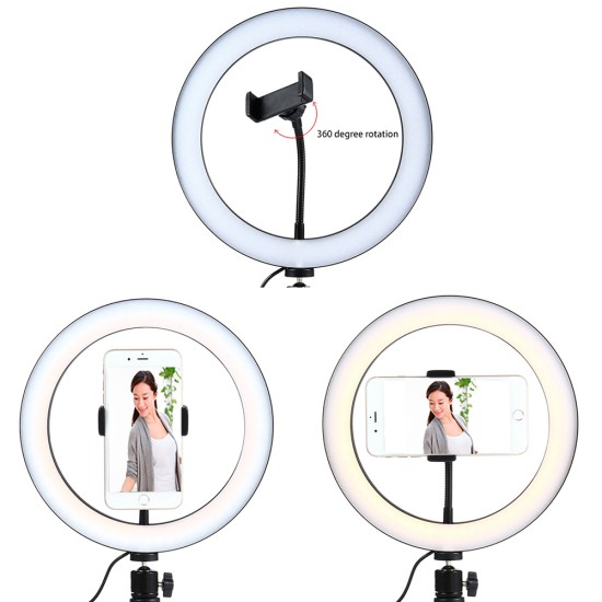 Selfie Ring Light LED Circle Light USB LED Desktop Lamp with Stand Dimmable LED Fill Light for Live Stream Photograph Desktop stand + 26cm fill light